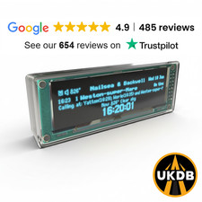 Transparent Blue Desktop Departures&reg; Train Departure Board, with real audio!