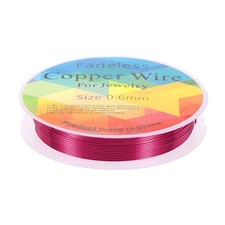 Jewelry Wire 13ft 22 Gauge Brass Craft Jewelry Wrapping Wire, Rose Red