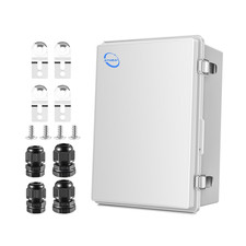 IP67 Waterproof Junction Box with Hinged Cover Mounting Plate - 13.8"x9.8
