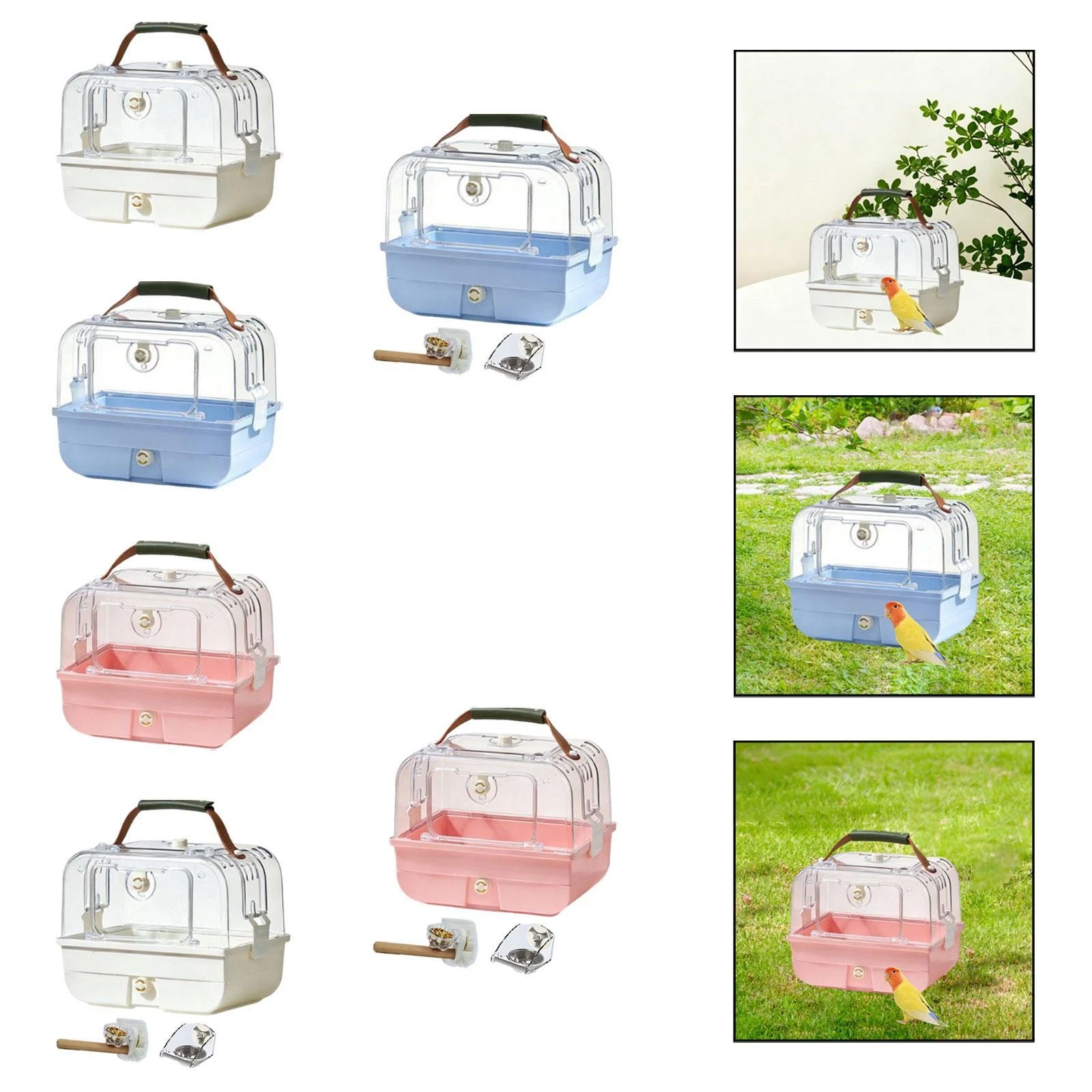 Bird Travel Carrier Lightweight Portable for Lovebirds Finches Parakeet