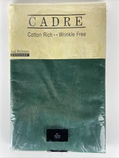 CADRE Hunter Green Wrinkle Free Cotton Rich 70" Round Tablecloth Cotton/Poly