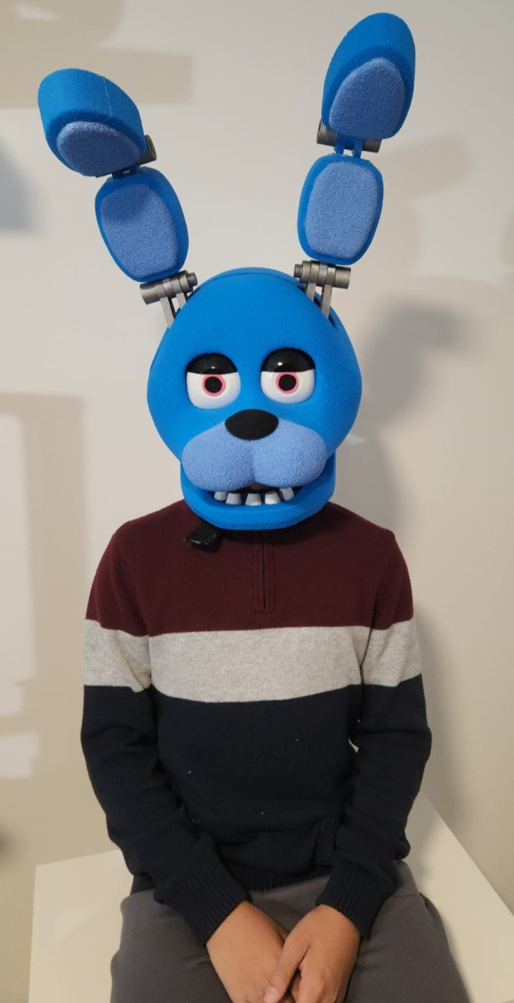Bonnie FNAF 3D Printed Mask – Hand Painted Cosplay Prop (Child/Teen Size)