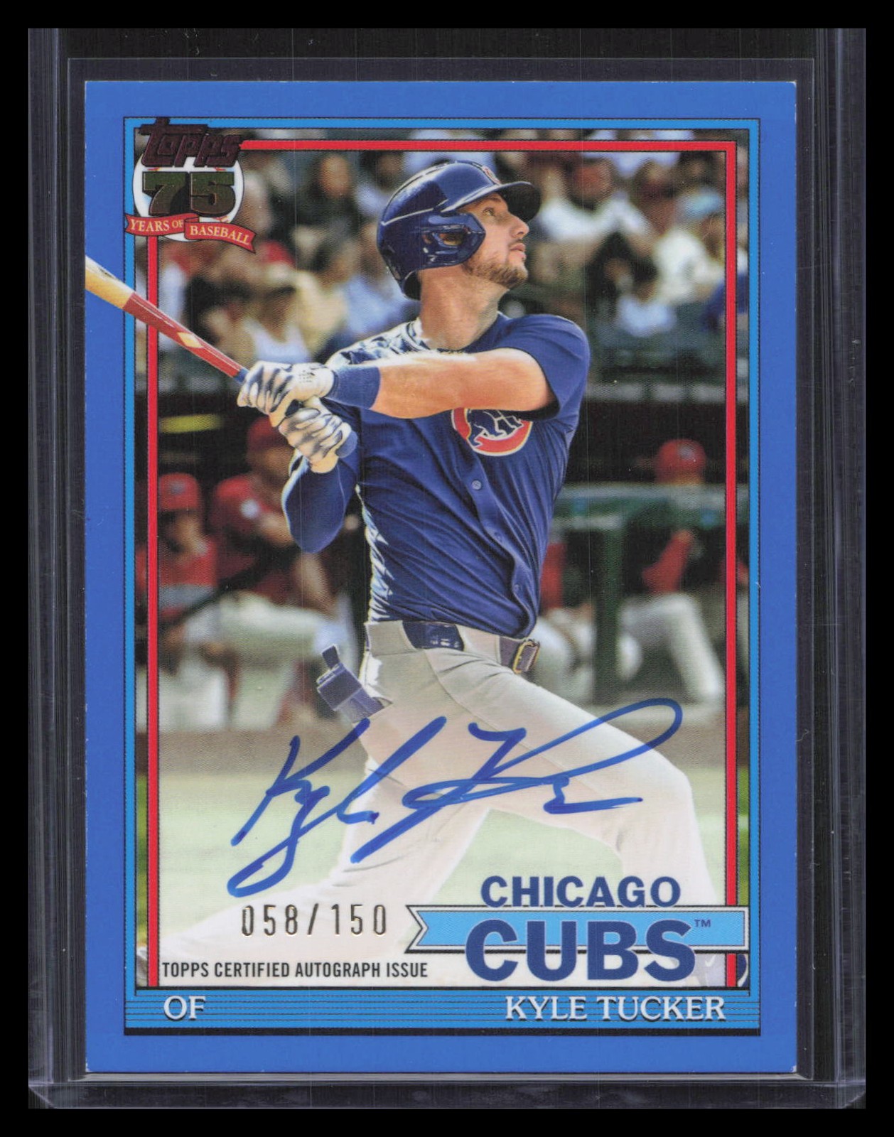 Kyle Tucker 2026 Topps #91A-KT 1991 Topps Baseball 35th Autographs Blue #/150