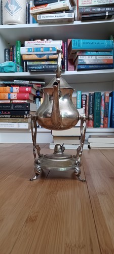 Vintage Silber Teller Teekanne auf Kippständer mit Brenner - Bild 4 von 11