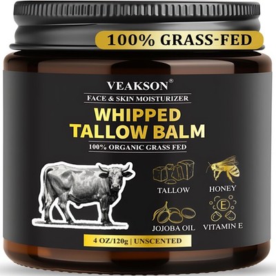 Whipped Beef Tallow Cream, Beef Tallow Skincare, 100% Grass-Fed Beef Tallow