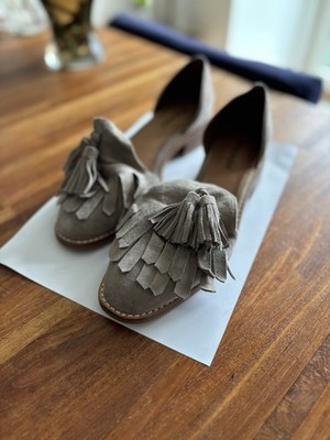 Jeffrey Campbell Suede Loafers Grau Beige