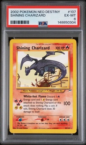 2002 Pokemon Neo Destiny Shining Charizard Holo Card PSA 6 107/105
