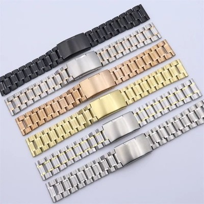 Quality Solid Stainless Steel Watch Band Strap Metal Bracelet 14-26mm Universal