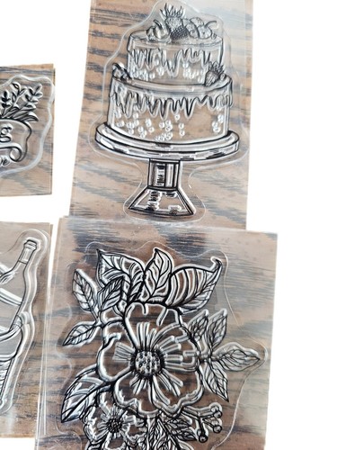 Clear Stamps Set For Card Making & Scrapbooking Sending Love Cake Picnic Basket - Picture 3 of 4
