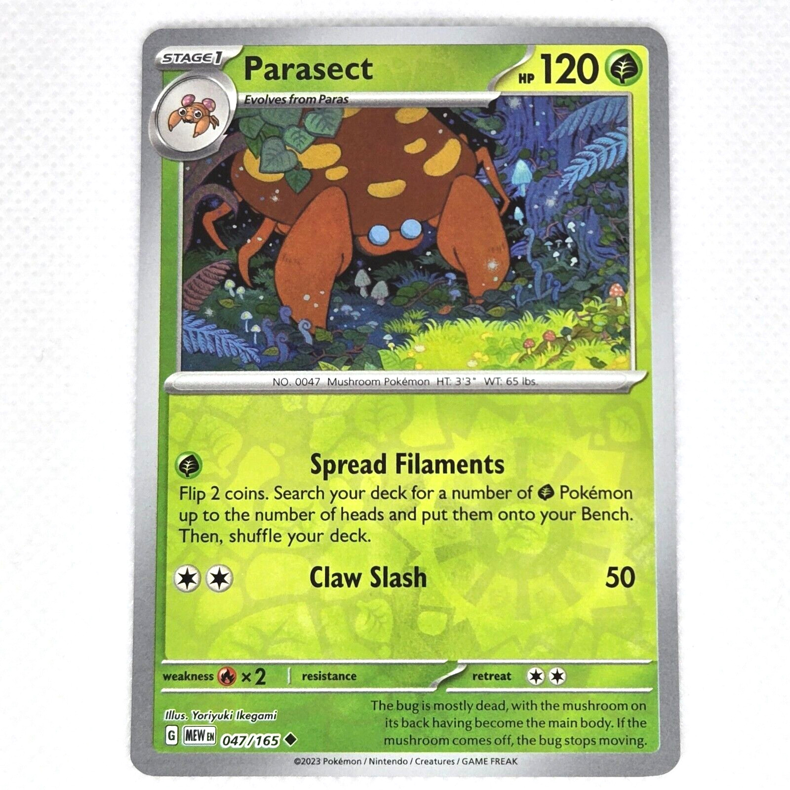 Parasect 047/165 SV Scarlet & Violet 151 Reverse Holo Uncommon Pokemon TCG NM