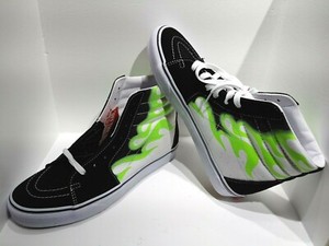 vans sk8 green flame
