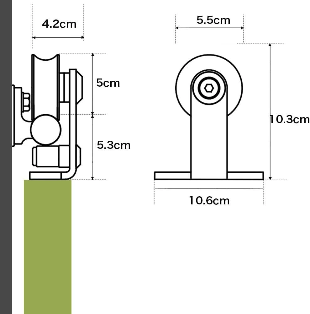 Sistema de puerta corredera de acero inoxidable CCJH carril juego de herrajes para puerta corredera puerta individual