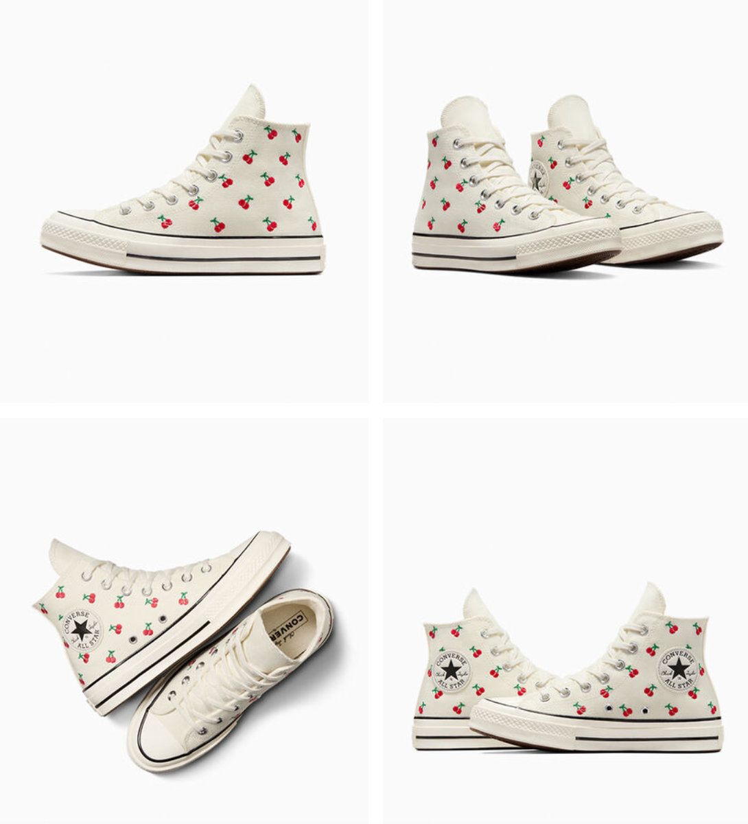 アカペラRHEWPHEWLIVECHICKENGARLICSTEAK VELVE NEW Women's Converse Chuck 70 Star Cherries Hi Floral Shoes