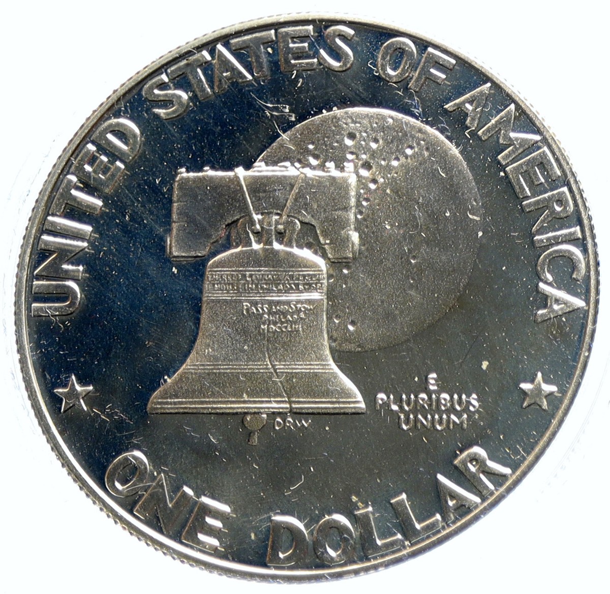 1976 S President Eisenhower Apollo 11 Moon Landing SILVER Dollar