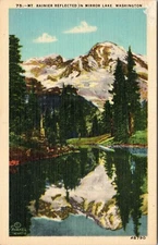 postcard - Mt. Rainier Reflected in Mirror Lake   Washington