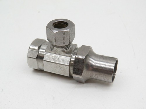 Válvula de plomería tubo de compresión de 1/4" NPT a 1/4 OD, llave cuadrada, latón chapado - Imagen 5 de 12