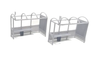WPD N Gauge Two Modern Bus Shelters Model Railway Scenery