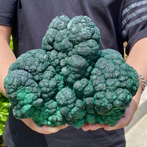 10.89LB Natural Glossy Malachite Coarse Cat's Eye Cluster Rough Mineral Specimen - 第 4/12 張圖片