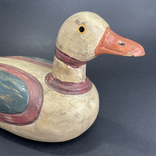 Vintage 1980s HandCarved HandPainted 10" Solid Wood Duck Decoy PointAuBaril eBay