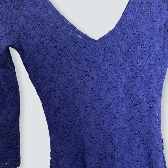 Free People Navy Blue Katya Mini Dress Size XS Stretc… Gem