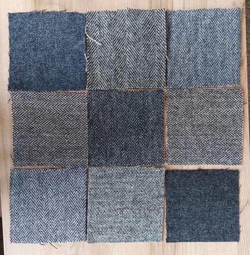 Harris Tweed Patchwork Bundle 5.5inch Squares - grey colours