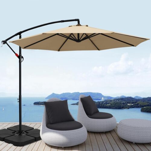 Adjustable 10FT Cantilever Umbrella with UV Protection - Perfect for Patios - Picture 8 of 9