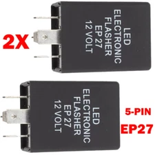 2x 5-Pin EP27 FL27 LED Flasher Relays For 97-08 Ford F150 Explorer Turn Signal