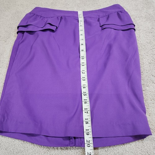 Rampage Pencil Midi ruffle career casual party Skirt Medium Purple Color NEW - Picture 3 of 7