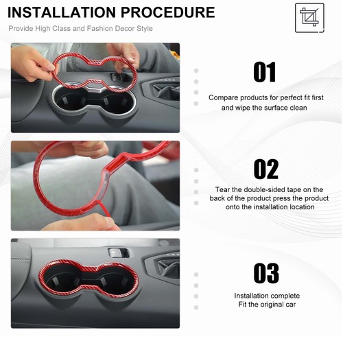 Front Center Water Cup Holder Trim Mount Decor Cover fit for Ford Mustang 2024+ - Picture 16 of 20