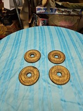 Lot Of 4 Vintage Billard Barbell 2.5 lb. Standard Weight Plates Dimple Gold