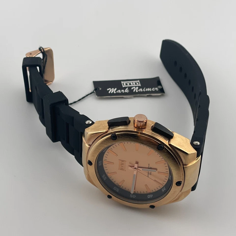 Reloj Mark Naimer Hombre 46mm Caja Negro Goma Cuarzo Tres Manecillas Foto 2 de 4