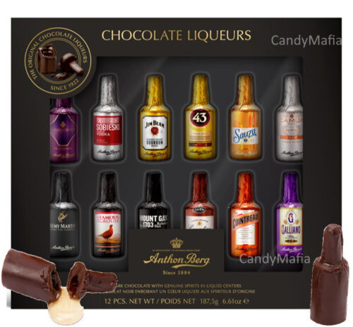 Anthon Berg Schokoladenliköre 12 Stück einzeln verpackte Schnapsflaschen - Bild 1 von 4