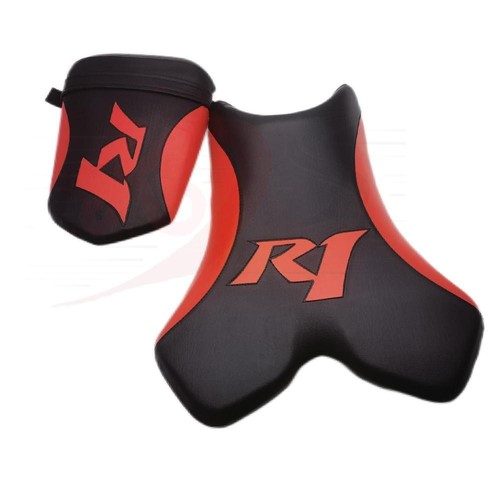 Asiento de conductor y pasajero delantero trasero para Yamaha YZF-R1 2004-2006 negro + rojo - Imagen 3 de 11