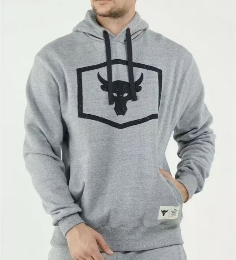 NWT Men's Under Armour Project Rock Warm-Up Hoodie Sweatshirt Gray Large $80