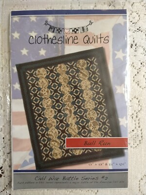 Bull Run  by Clothesline Quilts, Quilt Pattern two sizes  43x53'' & 85 x105''