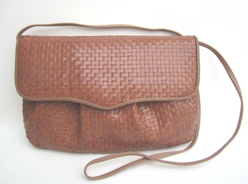MEYERS SHOULDER / CLUTCH BAG INTRECCIATO WOVEN LEATHER, 1980's UNWORN VTG - Picture 3 of 8