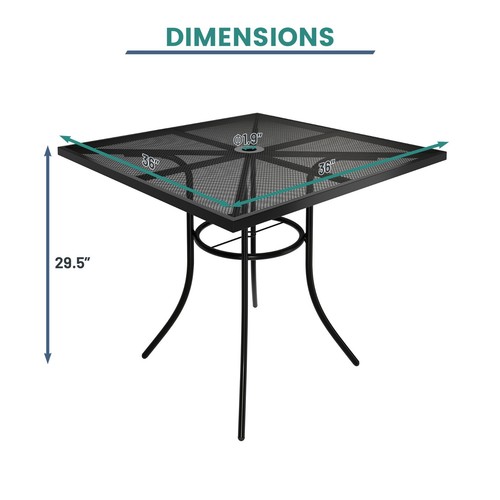 Mondawe Patio Steel Mesh Table Chair Outdoor Furniture Dining Table Chair - Picture 4 of 40