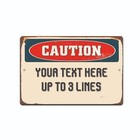 Sign Custom Aluminum Metal Personalized Plaque Caution Street Home Address