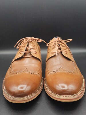 Size 11.5D-ALBERTO MORETTI BLACK LABEL TAN OXFORD SHOES-M7254