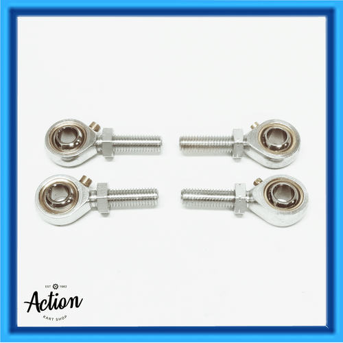 GO KART TIEROD END SET (4) HEAVY-DUTY HARDENED W/LOCK NUTS 2xLH + 2xRH M8 THREAD - Picture 5 of 9