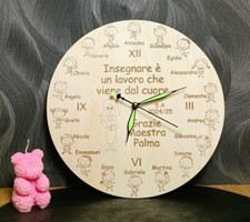 Orologio Personalizzato Maestra – Regalo Fine Anno con Nomi Bambini e Dedica