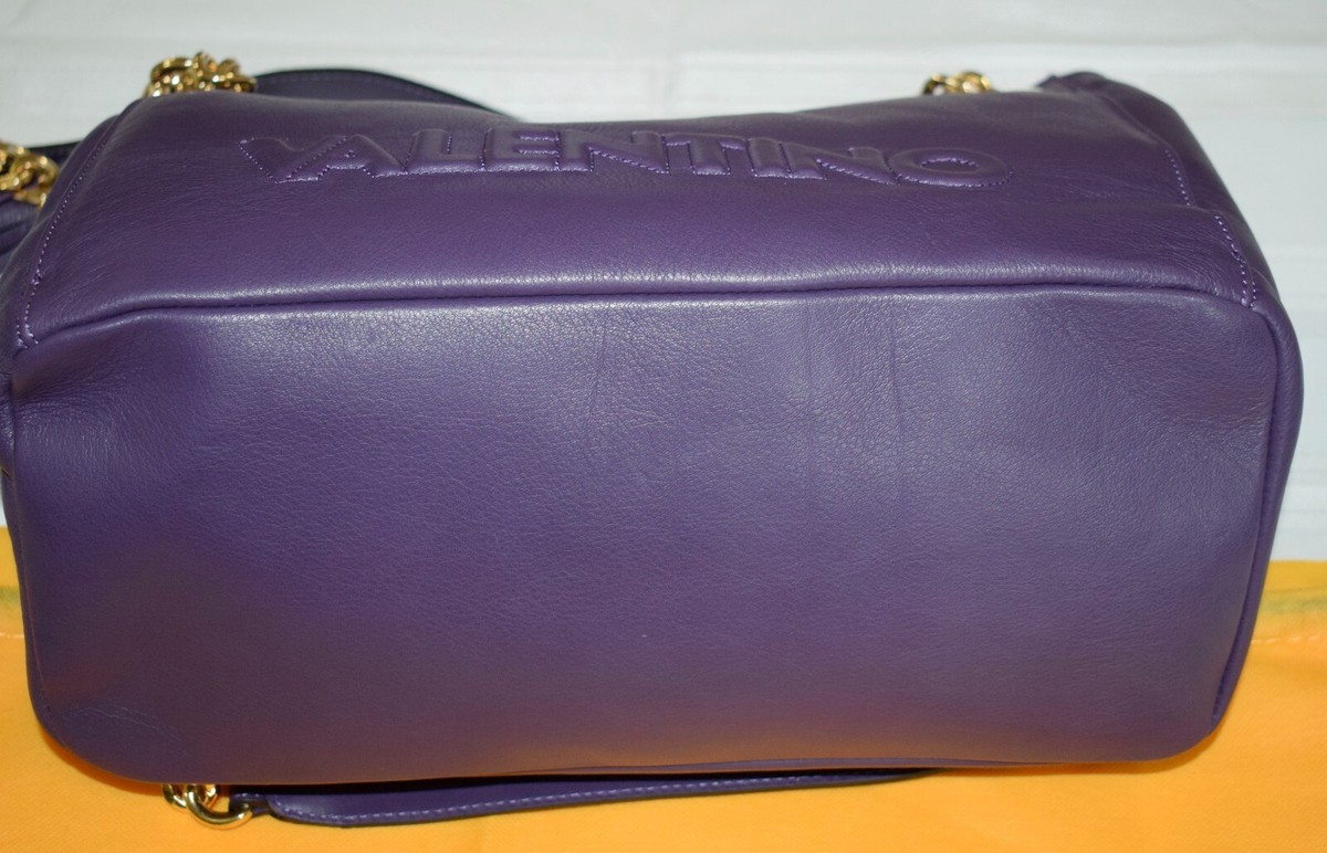 MARIO VALENTINO SLIM LEATHER LAVENDER LOGO BELT SIZE LARGE + DUST BAG NWT ❤️ Valentino Mario Valentino SPA Luisa Embossed Purple Leather  main image 3
