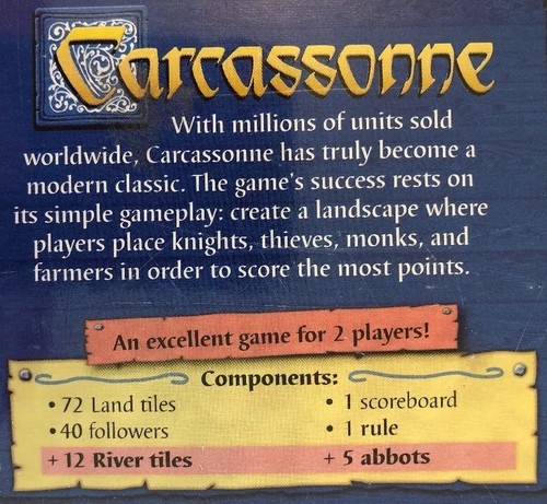 Carcassonne Familie Fliesen Brettspiel Z-Man Spiele Der Fluss Der Abt Mini Expan - Bild 10 von 12