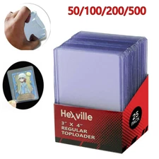 25 Pack 3X4 Card Sleeves Top loaders Holders Standard 50,100,200,500 For Card