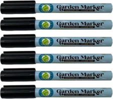 6 PK Garden Marker Pen Black UV Fade Resistant Permanent Marker for Plant Labels