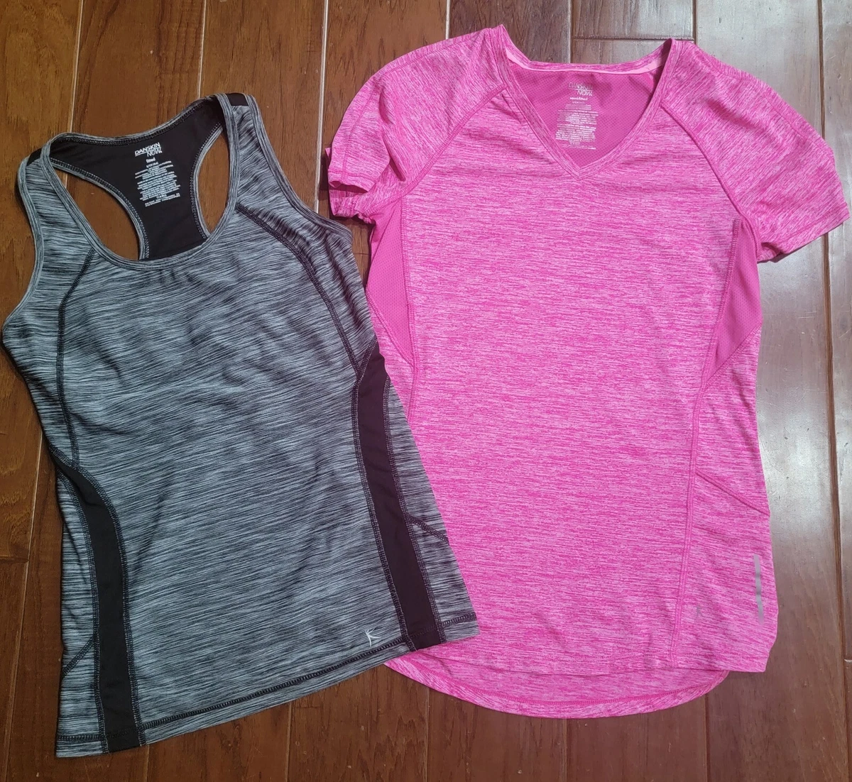 Danskin Now DriMore Womens Exercise/Activewear Tops Pink Gray Size S Lot Of  2