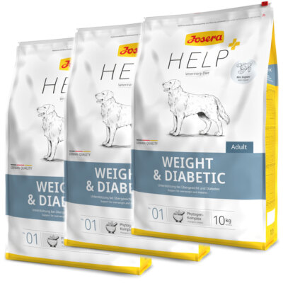 3 x 10 kg Josera Help Weight & Diabetic Hund bei Übergewicht & Diabetes 