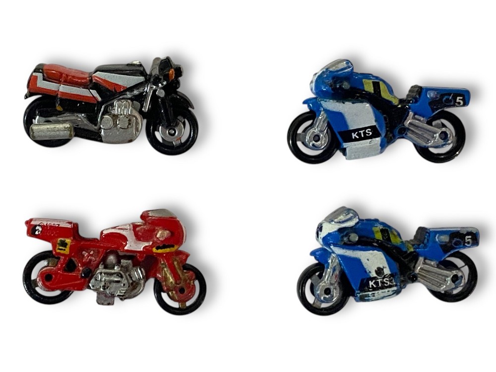 Vintage 1987 Galoob Micro Machines Motorcycle Lot - 4 Retro Racing Bikes