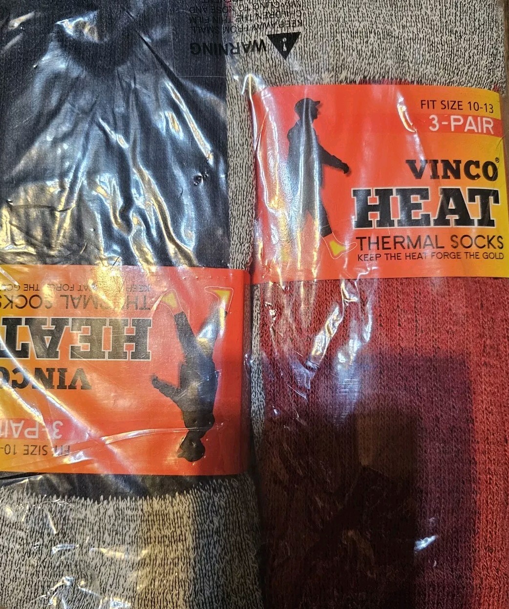 New Men'S Heavy Duty Thermal Boot Socks 3 Pk size 10-15 Colors Black,Red & Gray