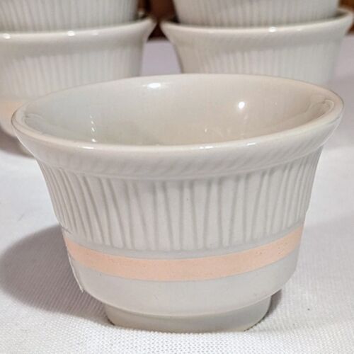 Sterling China Ramekins from Wellsville OH - set of 6 vintage cream & pink! - Picture 2 of 4